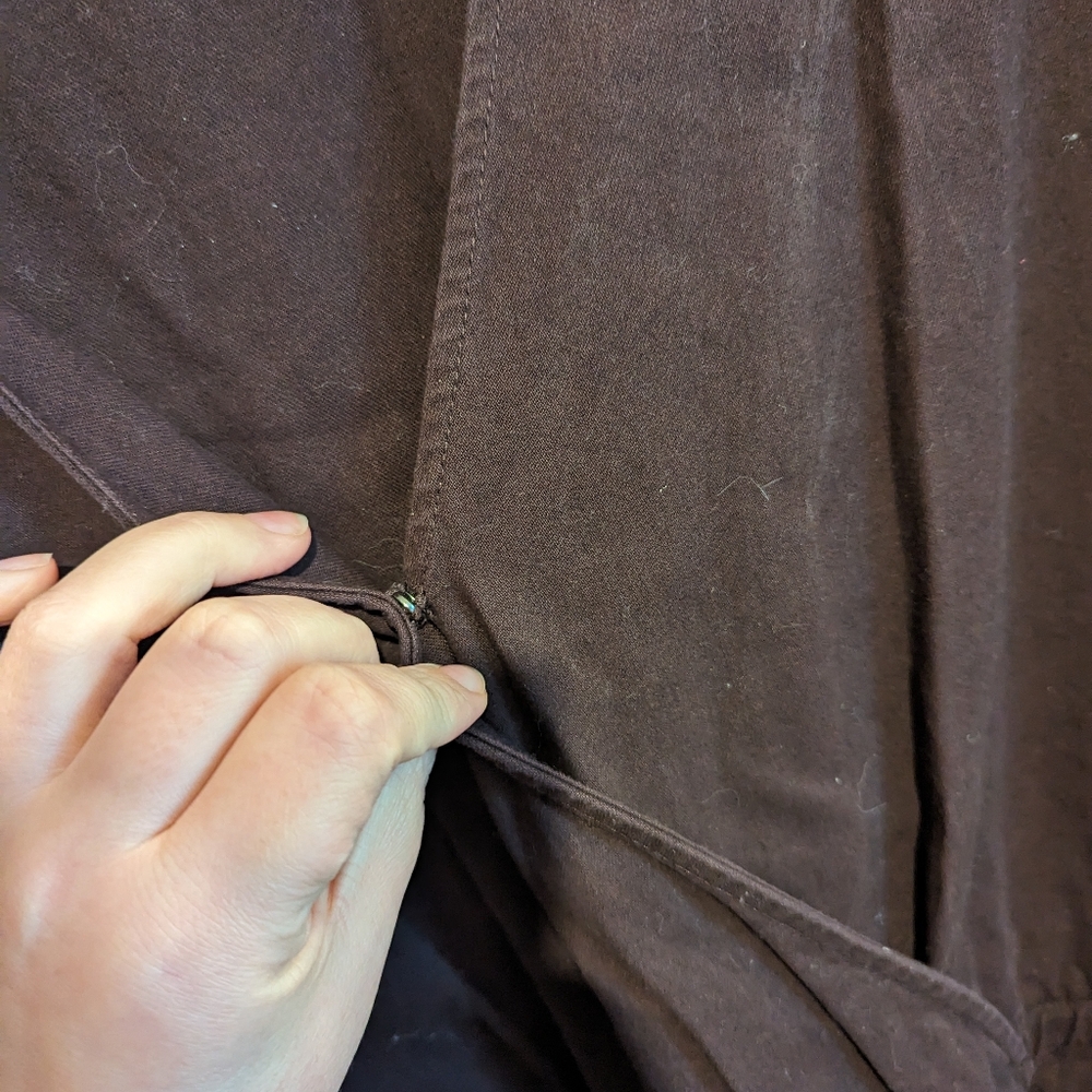 Brown/Wine v-neck Jumpsuit - Picture 5 of 6